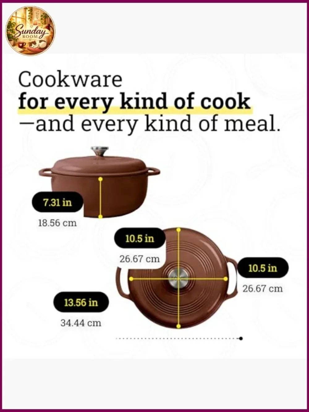 Lodge Enamel Cast Iron Dutch Oven 6 Qt - Bread Baking, Braising, Marinating &